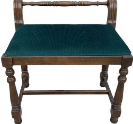 Antique Bench With Green Seat (22x22x16)