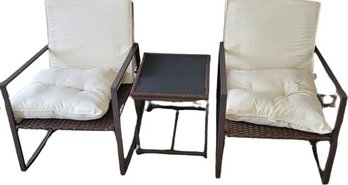 2 Outdoor Rocking Chairs 24'x24'x31'  And Coffee Table 17x17x19