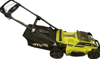 RYOBI Battery Collapsible Lawn Mower With LED Headlights- 38Lx21Wx15H When Folded