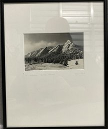 Framed Black And White Photography Of The Flat Irons In Boulder Colorado Signed By Artist (Pictured)-8.5x10.5
