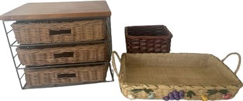 Basket Drawers 11x13x10.5, Basket Tray And Brown Basket