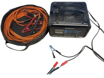 DieHard Fully Automatic Battery Charger 10x9x6 & Pro Boost Slim Clamp Jumper Cables