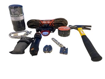 Coleman Western 4 Inch Double Blade, 33ft Of Utility Rope, Duracell 550 Flashlight, Etc.