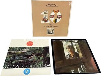 Three Vinyl Records By Peter, Paul & Mary, Joan Collins And John Denver.