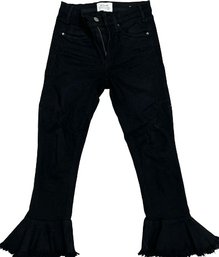 Mcguire Denim Jeans Women's Bohemia Black Crop Ruffle Kick Flare - 26