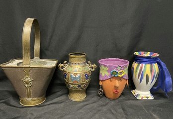 Metal And Ceramic Pottery Vases