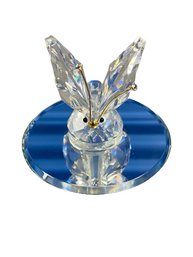 Crystal Swarovski Butterfly With Mirror Platform (2 Inch Figurine) (3 Inch Mirror)