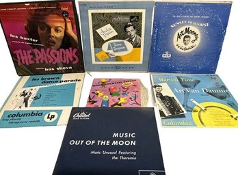 10 Vinyl Records (7)- Les Baxter, Les Brown, Art Van Damme, Andre Previn And Many More