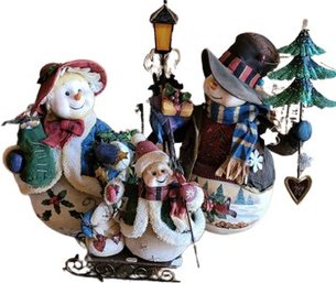 Fabric Mache Snowman Family By Grandeur Noel. 8'-16'