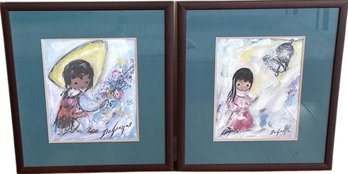 Set Of De Grazia Original Paintings - Each One Is: 20 X 17.5