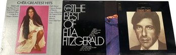 3 Vinyl Collection Including Chr, Ella Fitzgerald, Leonard Cohen