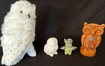 4 Owl Figures, Harry Potter, Wood,