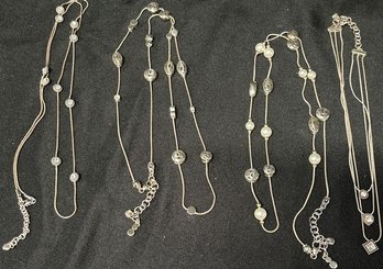 4 Silver Tone Brighton Necklaces