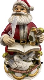 Hand Made And Hand Painted Porcelain Santa Clause (Lights Up And Sings) From Melody In Motion-Battery Operated