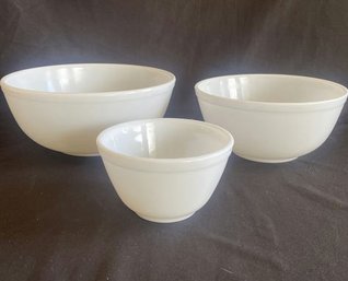 White Pyrex Bowls 10.5, 8.5, 5.75