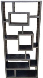 Wooden Geometric Bookcase  - 32Lx11.5Wx71H