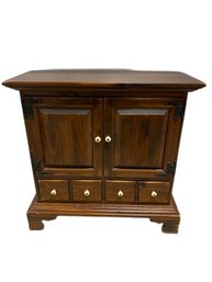 Vintage Dark Stained Nightstand By Ethan Allen (13x30x30)