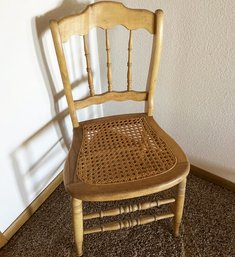 (2) Wood Wicker Chairs - 16Lx16Wx33H