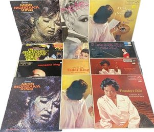 Collection Of 12 Vinyl Records (2 Duplicates) Includes, Eartha Kitt, Miss Morgana Kitt, Teddi King & Many More