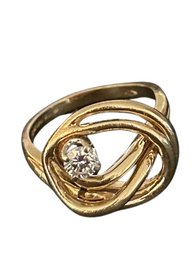 14 Karat Yellow And White Gold & .24 Carat Diamond Ring- 4.9g, Size 6