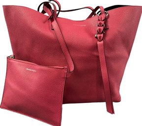 Large Designer Pink Handbag (8x12x12) By Alexander McQueen. Includes Interior Pouch (8x6).