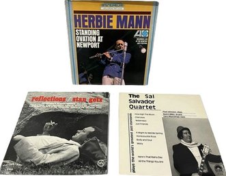Three Vinyl Records: Herbie Mann, Stan Getz & The Sal Salvador Quartet