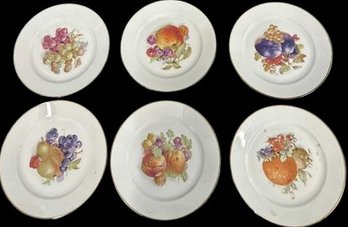 (6) Fine China Plates Made In Germany. One Is Chipped.