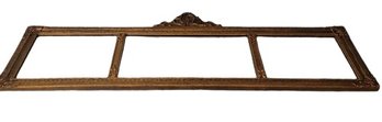 Antique Mirror With Pretty Flower Engraving And Wooden Frame 46.5'x17'