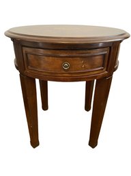 Round Cherry End Table With Inlay (24x27x24)