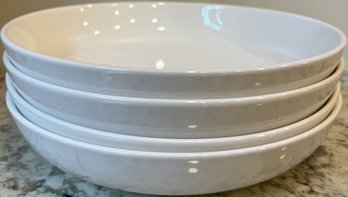 White Ceramic Plate Set (4) 8.5