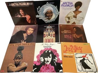 Collection Of Vinyl Records (50 Plus) Includes Aretha Franklin, Nancy Wilson, Judy Garland And More!