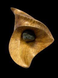 Wood And Stone Sculpture By Renowned Oregon Sculpture Donna Goss (Approximately 7x5.5)