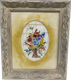 Framed Floral Watercolor Signed By Artist Susan Waldron (11x13)