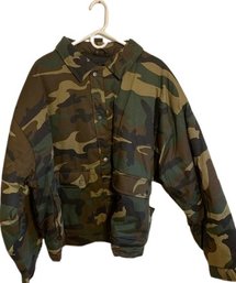 Mens Camo Bomber Hunting Jacket (Zip & Button Up) From Northwest Territory-Size 2XL With Tags