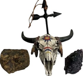 Bull Skull Box (7in Wide), Arrow Cross& Paperweights
