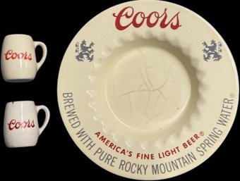 Coors Ceramic Ashtray And Miniature Mug Decor