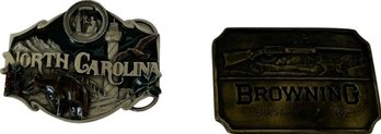 North Carlina And Browning Belt Buckles