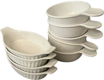 Round & Oval White Corningware Dishes.