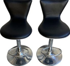Matching Adjustable Faux Leather Barbershop Style Stools (No Branding) 33in Shortest-41in Tallest