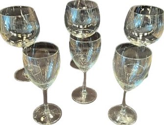 Three Red Wine (8)  & Three White Wine Glasses (7)