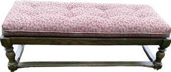 Upholstered Tufted Wood Base Bench 43 Inches Long By 18 Inches Wide By 16 Inches Tall