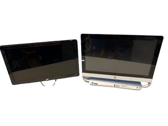 HP Monitors- Both Need Power Cords, One Tested. Both 23in