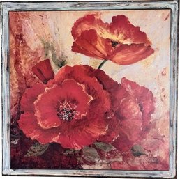 Poppies Themed Oil/Acrylic Painting Signed By Artist Angellini (30x30)