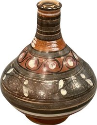 Pottery Vase. Browns & Burnt Orange. See Photo For Markings.