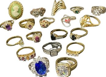 Sparkly Classic Ladies Rings. All Sizes. Gemstones. Gold Tone. Silver Tone.