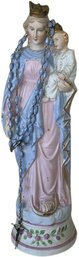 Ceramic Queen And Prince Statue W/rosary (13in Tall)