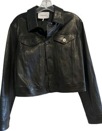 FRAME Black Leather Jacket - Small