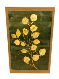 Goldtones Leaves & Branches Artwork Signed By Artist KKR (11x17)