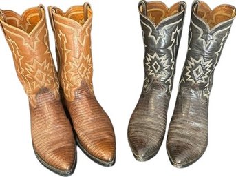 2 Pairs Tony Lama Cowboy Boots, Mens 11