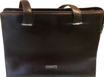 Dark Brown Leather Desmo Framed Shoulder Bag - 14' Length